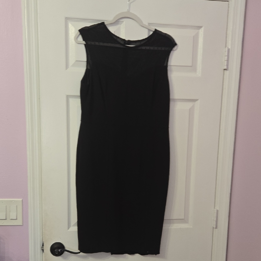 Nine West Black Sleeveless Sheath Midi Dress